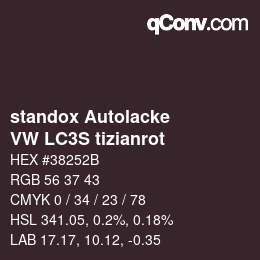 カラーコード: standox Autolacke - VW LC3S tizianrot | qconv.com
