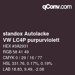 Color code: standox Autolacke - VW LC4P purpurviolett | qconv.com