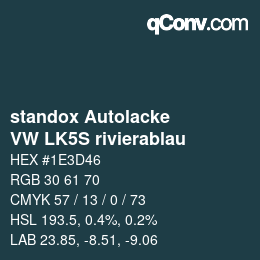 Código de color: standox Autolacke - VW LK5S rivierablau | qconv.com