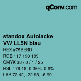 Código de color: standox Autolacke - VW LL5N blau | qconv.com
