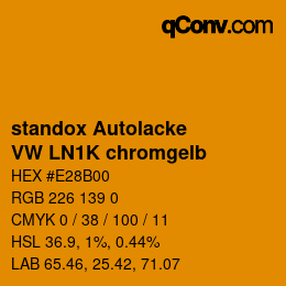 Farbcode: standox Autolacke - VW LN1K chromgelb | qconv.com