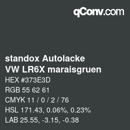 Color code: standox Autolacke - VW LR6X maraisgruen | qconv.com