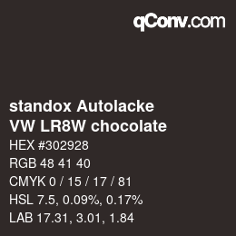 Color code: standox Autolacke - VW LR8W chocolate | qconv.com