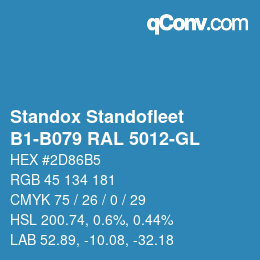 Farbcode: Standox Standofleet - B1-B079 RAL 5012-GL | qconv.com