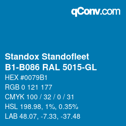 Farbcode: Standox Standofleet - B1-B086 RAL 5015-GL | qconv.com