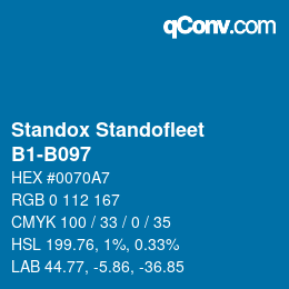 Code couleur: Standox Standofleet - B1-B097 | qconv.com