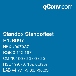 カラーコード: Standox Standofleet - B1-B097 | qconv.com