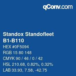 Code couleur: Standox Standofleet - B1-B110 | qconv.com