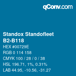 Code couleur: Standox Standofleet - B2-B118 | qconv.com