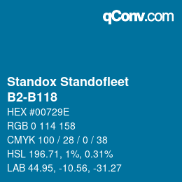 カラーコード: Standox Standofleet - B2-B118 | qconv.com