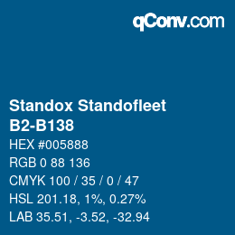 Code couleur: Standox Standofleet - B2-B138 | qconv.com