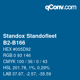 Código de color: Standox Standofleet - B2-B166 | qconv.com