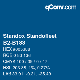 Color code: Standox Standofleet - B2-B183 | qconv.com