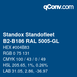 Código de color: Standox Standofleet - B2-B186 RAL 5005-GL | qconv.com