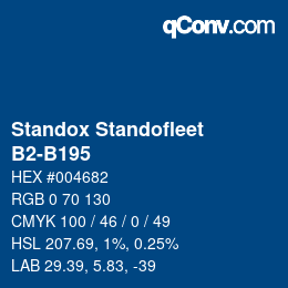 颜色代码: Standox Standofleet - B2-B195 | qconv.com