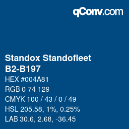 Código de color: Standox Standofleet - B2-B197 | qconv.com