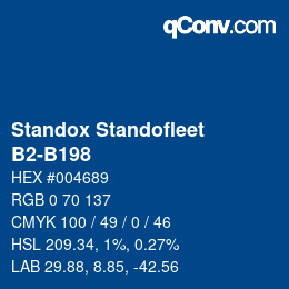 Code couleur: Standox Standofleet - B2-B198 | qconv.com