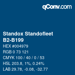 Code couleur: Standox Standofleet - B2-B199 | qconv.com