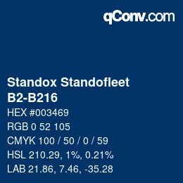 Código de color: Standox Standofleet - B2-B216 | qconv.com