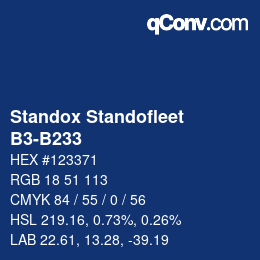 Código de color: Standox Standofleet - B3-B233 | qconv.com