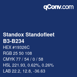 Código de color: Standox Standofleet - B3-B234 | qconv.com