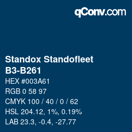 Código de color: Standox Standofleet - B3-B261 | qconv.com