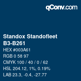 Code couleur: Standox Standofleet - B3-B261 | qconv.com