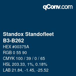 Color code: Standox Standofleet - B3-B262 | qconv.com