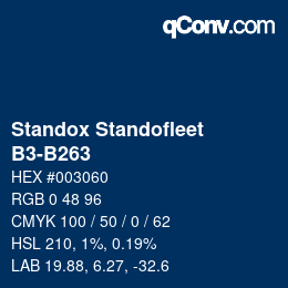 Código de color: Standox Standofleet - B3-B263 | qconv.com