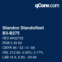 Código de color: Standox Standofleet - B3-B275 | qconv.com