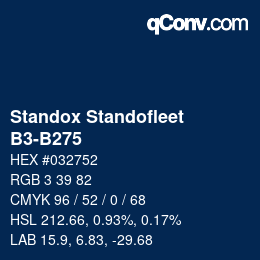 Code couleur: Standox Standofleet - B3-B275 | qconv.com