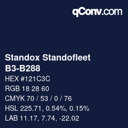 Code couleur: Standox Standofleet - B3-B288 | qconv.com