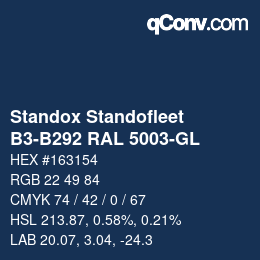 Farbcode: Standox Standofleet - B3-B292 RAL 5003-GL | qconv.com