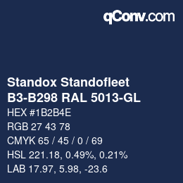 Color code: Standox Standofleet - B3-B298 RAL 5013-GL | qconv.com