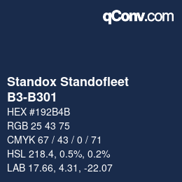 Código de color: Standox Standofleet - B3-B301 | qconv.com