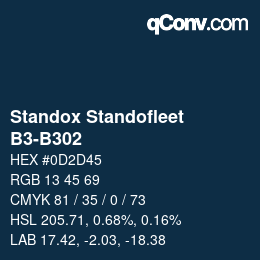 Código de color: Standox Standofleet - B3-B302 | qconv.com