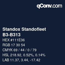 Code couleur: Standox Standofleet - B3-B313 | qconv.com
