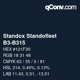 Código de color: Standox Standofleet - B3-B315 | qconv.com