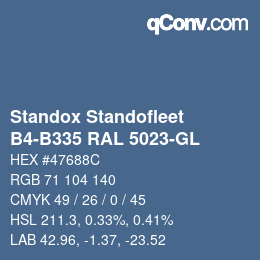 Farbcode: Standox Standofleet - B4-B335 RAL 5023-GL | qconv.com