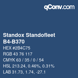 Color code: Standox Standofleet - B4-B370 | qconv.com