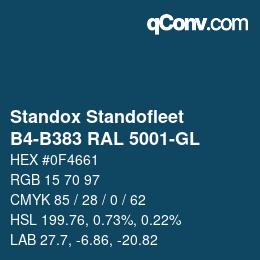 Código de color: Standox Standofleet - B4-B383 RAL 5001-GL | qconv.com