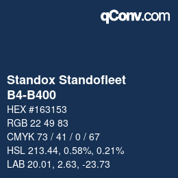 Código de color: Standox Standofleet - B4-B400 | qconv.com