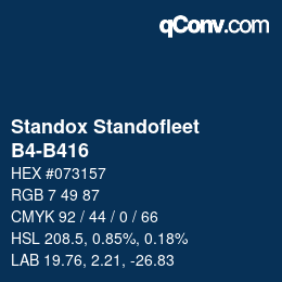 颜色代码: Standox Standofleet - B4-B416 | qconv.com