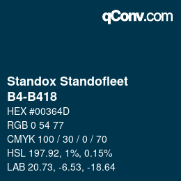 Código de color: Standox Standofleet - B4-B418 | qconv.com