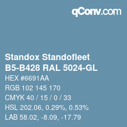 Color code: Standox Standofleet - B5-B428 RAL 5024-GL | qconv.com