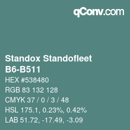 颜色代码: Standox Standofleet - B6-B511 | qconv.com