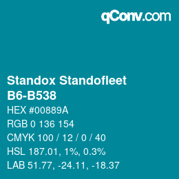 Código de color: Standox Standofleet - B6-B538 | qconv.com