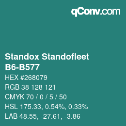 Código de color: Standox Standofleet - B6-B577 | qconv.com