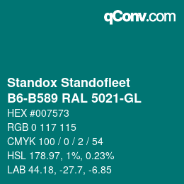 Color code: Standox Standofleet - B6-B589 RAL 5021-GL | qconv.com