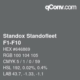 Código de color: Standox Standofleet - F1-F10 | qconv.com